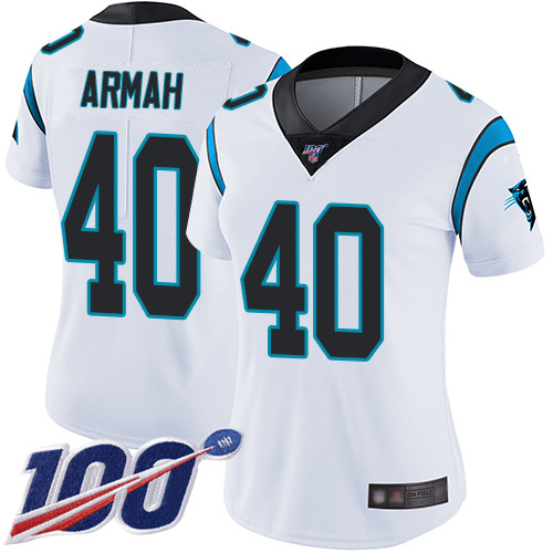 Carolina Panthers Limited White Women Alex Armah Road Jersey NFL Football #40 100th Season Vapor Untouchable->women nfl jersey->Women Jersey